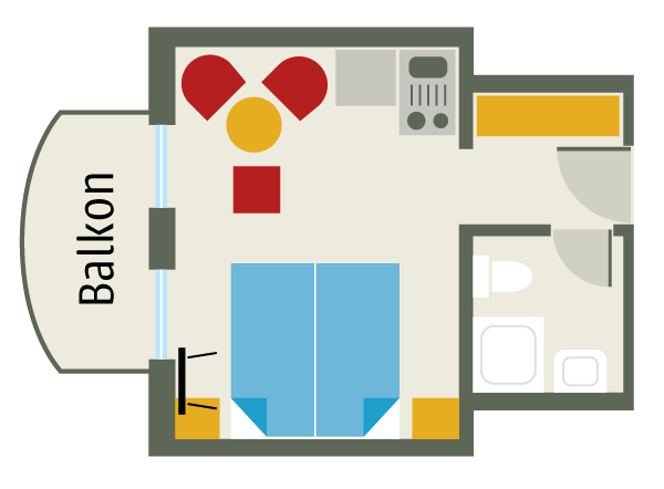 Grundriss 27 qm Wohnung